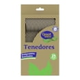thumbnail image 1 of Tenedores Great Value terra biodegradables jumbo color beige 25 pzas, 1 of 1