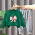 thumbnail image 2 of Gubotare Girl Clothes Winter Girls 2 Piece Casual Outfits Long Sleeve Tops Floral Print Legging Pant 2pc Kids Clothes Sets Size 7-8 (Dark Green,7-8 Years), 2 of 5