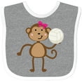 thumbnail image 3 of Inktastic Cute Volleyball Girl Monkey Girls Baby Bib, 3 of 4