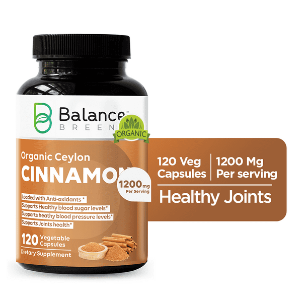 Balance Breens Organic Ceylon Cinnamon 1200 mg 120 Veg Capsules