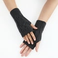 thumbnail image 5 of Cxenplz Knitted Fingerless Gloves for Women Stretchy Cable Knit Cold Weather Mittens Half Finger Gloves Wrist Warmers, 5 of 6