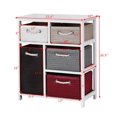 thumbnail image 2 of Gymax Nightstands Storage Drawer Unit 5 Woven Basket Cabinet Chest Bedside Side Table, 2 of 10