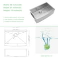 thumbnail image 3 of Kichae 33 Inch Farmhouse Apron Front Kitchen Sink 16 Gauge Stainless Steel Single Bowl, 3 of 7