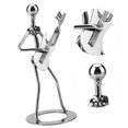 thumbnail image 4 of Musician Player Collectible, Musician Guitar Player Statue Ornaments Metal Figurine  For Cafe Counter, 4 of 8