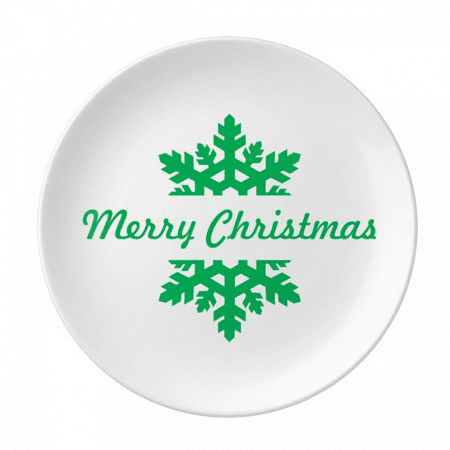 

mas Snowflakes Happy Festival Plate Decorative Porcelain Salver Tableware Dinner Dish