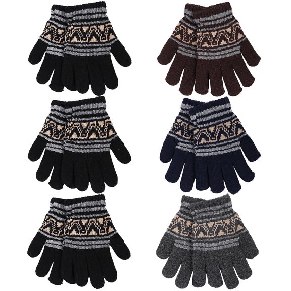 Falari Wholesale Kids Children Winter Knitted Magic Stretch Gloves School Gifts