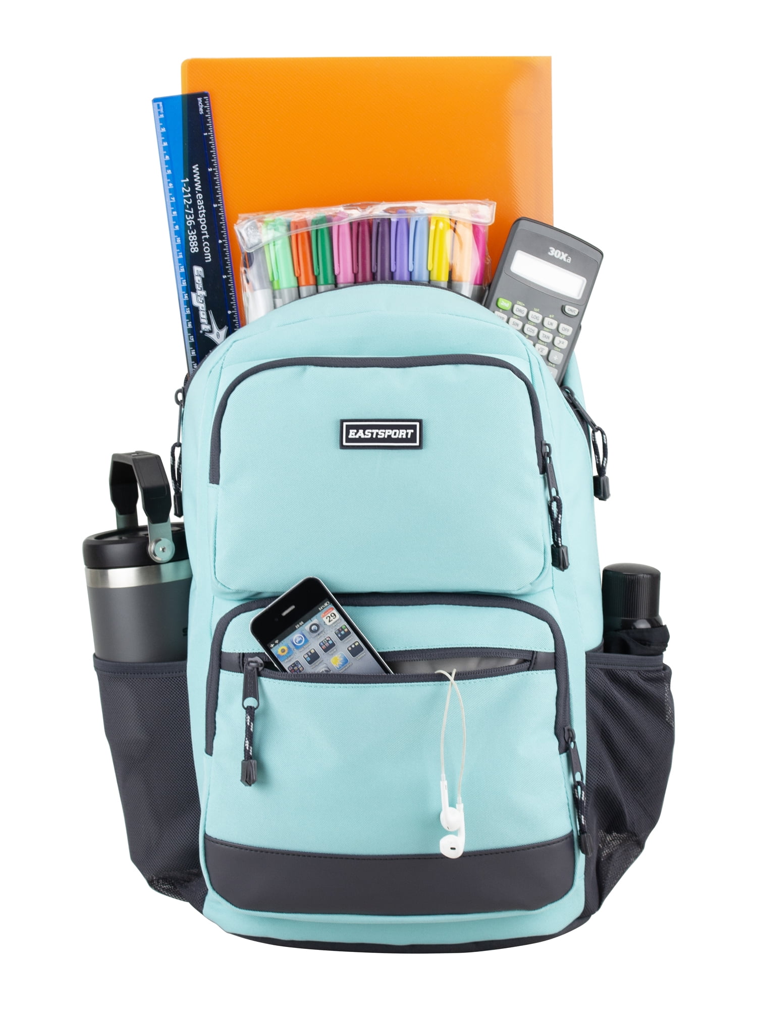 Eastsport Unisex 17" Aurora Core Backpack, Aqua Sky