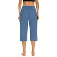 thumbnail image 4 of YYDGH Women's Capri Pants Summer Loose Yoga Pants Comfy Workout Cropprd Pants with Pockets, 4 of 7
