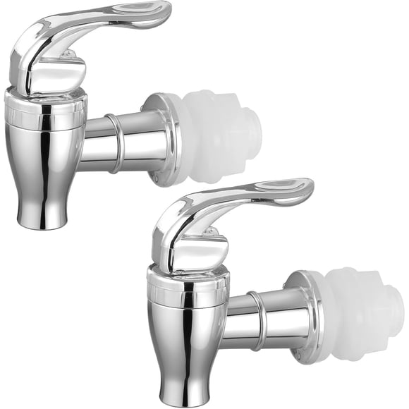 2 Pcs Robinet de Remplacement, Mini Robinet d'Eau, Robinet pour Distributeur de Boissons, Robinet Berkey Argenté Pièces de Rechange pour Distributeur, Robinet à Poussoir Poli pour Robinet à Bec