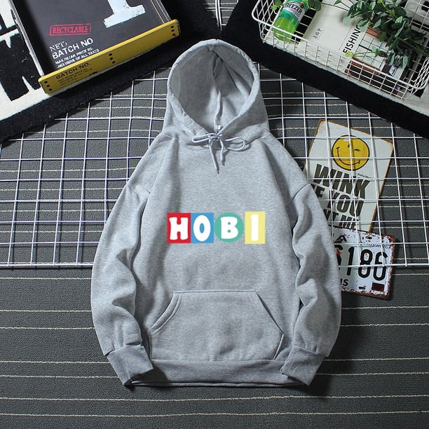 BTS HOBI mujeres sudadera con capucha Streetwear mujeres HOBI alfabeto inglés coreano Bulletproof Youth League impreso sudadera Casual cuello redondo sudadera Toppangjing