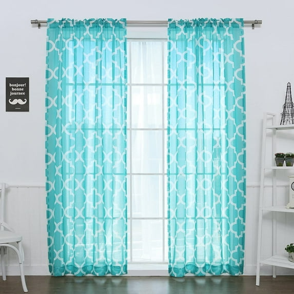 Quality Home Sheer 2 Panel Curtain Set 96" Length