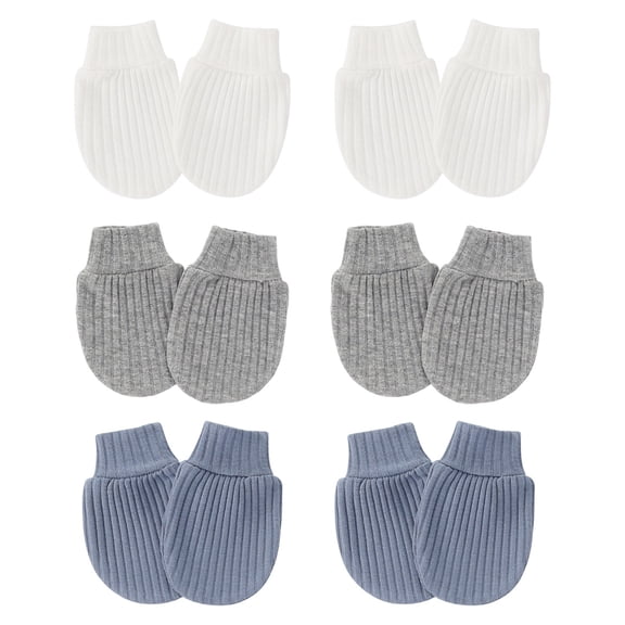 HGIEYS 6 Pairs Baby Mittens No Scratch Mittens Soft Gloves Mittens for 0-6 Months Boys Girls 0-6 Months