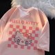 thumbnail image 1 of Camiseta Kawaii Sanrios Anime Hello Kitty Kuromi para niños, camiseta de manga corta de algodón, Top versátil suelto, regalo de verano, 1 of 4