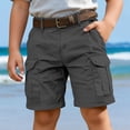 thumbnail image 6 of Boys Cargo Shorts solid color With Multiple Pockets Casual Summer Shorts Outdoor wear, 6 of 6
