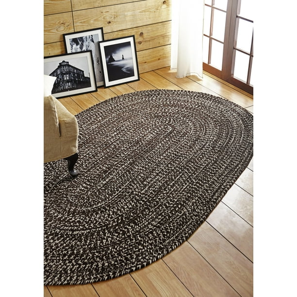 Better Trends Chenille Tweed Polyester 60" x 96" Braided Rug Dove/Chestnut
