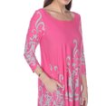 thumbnail image 3 of White Mark Women's Damask Print 3/4 Sleeve Tunic Top, 3 of 4