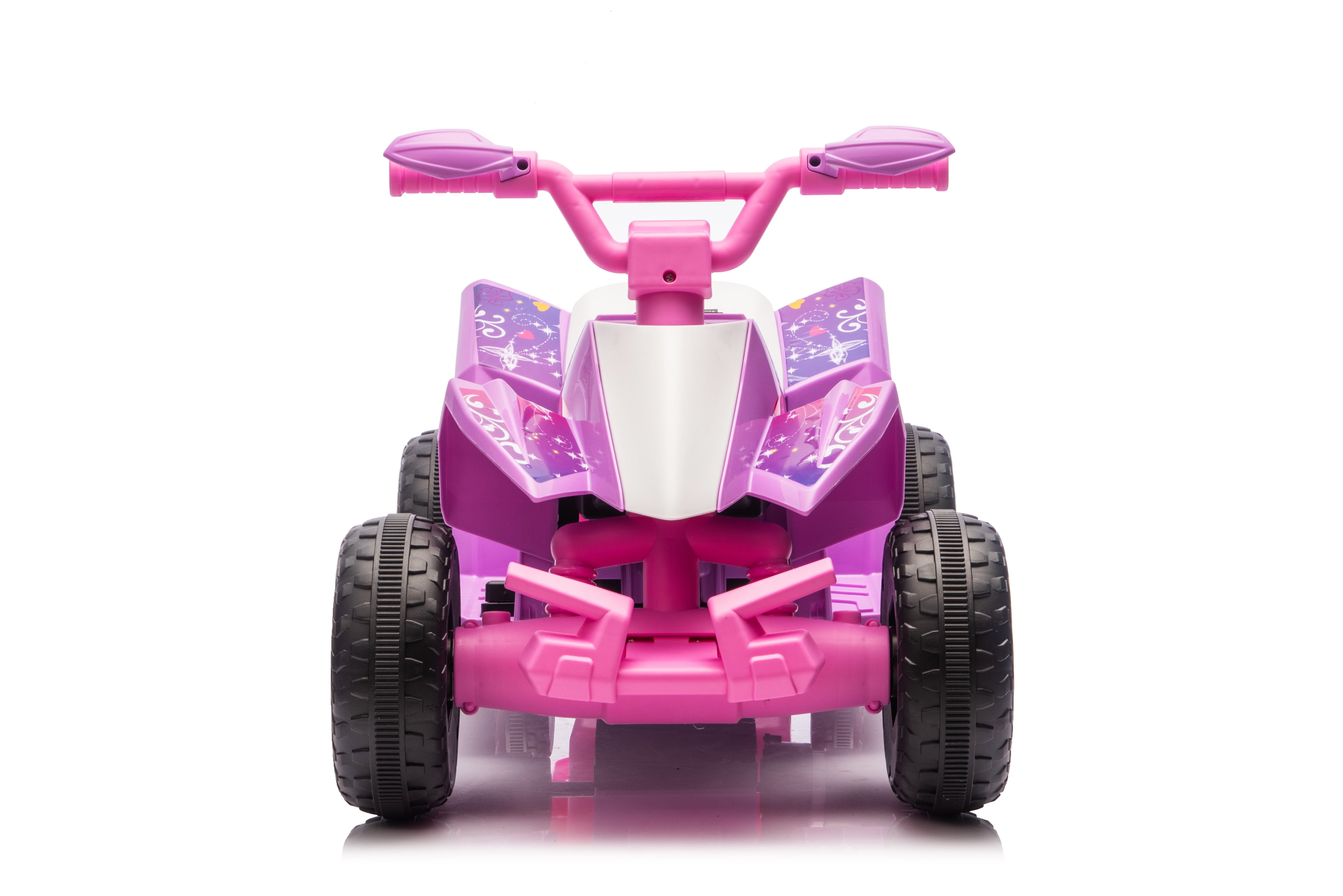 Juuar 6V Kids Ride on Car with Lights & Music, 4WD Electric Vehicles Toys Gifts with Rear Rack, Fun Ride on ATV for Girls Boys Age 3+, Pink