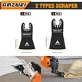 thumbnail image 2 of 8 pieces oscillating tool scraper blades, caulk removal tool blades, suitable for vinyl flooring, paint, carpet, tile adhesive, compatible,, 2 of 4