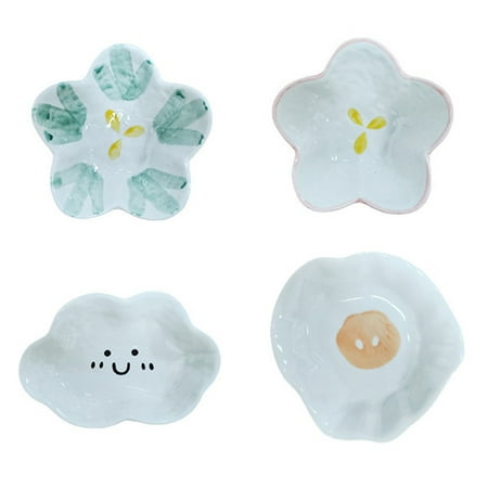 

4Pcs Portable Soy Sauce Dishes Saucer Appetizer Plates (Assorted Color)