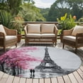 thumbnail image 5 of Valentine's Day Area Rug, Oil-Painting Couple under Pink Umbrella Paris Eiffel Tower Tree Washable Large Circle Carpet, Non Slip Round Rug for Living Room/Bedroom/Dining Room/Home Office/Dorm, 5 of 9