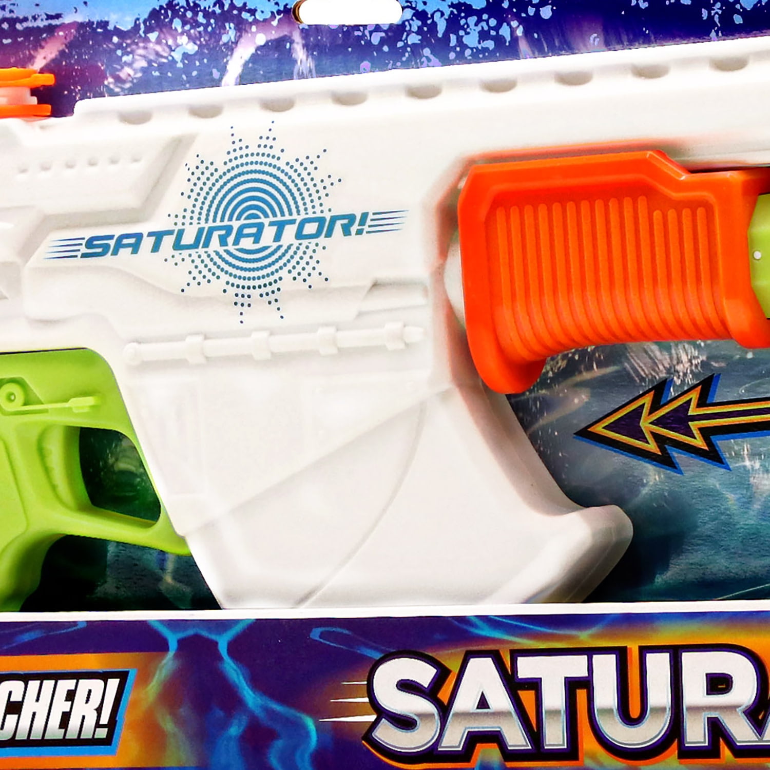 Lanard: Water Blaster - Saturator - Green-White-Orange, 20" Pump Action Drencher Toy, Splash & Spray Water Up To 27ft, 22oz Tank, Outdoor Play Kids 4+