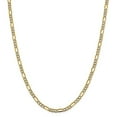 thumbnail image 6 of 14K Rhodium Plated Yellow Gold 3.9mm Semi-solid Pav� Figaro Chain 18 Inch, 6 of 6