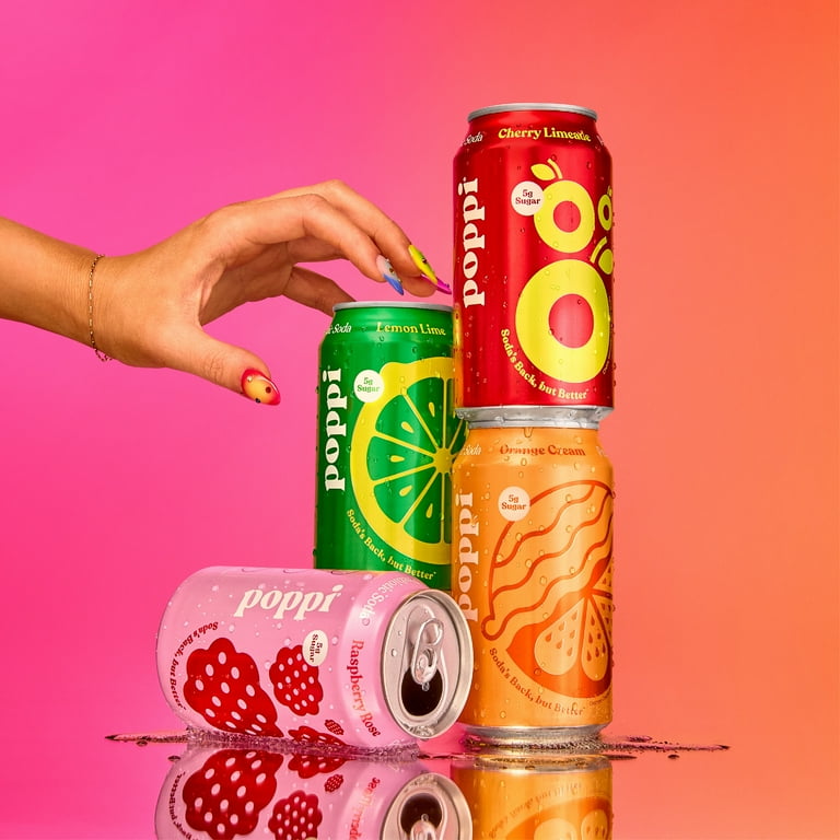 Poppi Prebiotic Soda, Trend Setters Variety Pack, 12 oz, 12 Pack