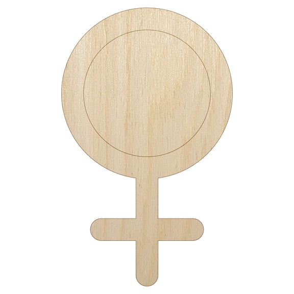 Venus Woman Female Gender Symbol Wood Shape Unfinished Piece Cutout Craft DIY Projects - 4.70 Inch Size - 1/8 Inch Thick