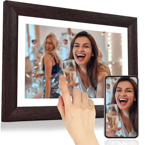 10.1 Inch WiFi Digital Photo Frame, 1280 x 800 IPS LCD Touch Screen, Easy Setup to Share Photos or Videos via Uhale App, Auto-Rotate, 16GB Storage
