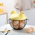thumbnail image 2 of Egg Storage Basket For Kitchen Countertop Storage Organizer Fresh Eggs Holder With Handle Durable Wire Mesh Design, 2 of 4