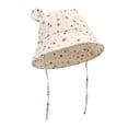 thumbnail image 4 of HAOTAGS Baby Toddler Bucket Hats, Breathable Sun Protection Fisherman Hat with Bowknot Chin Strap Printed Summer Cap Beige Size 1T, 4 of 8
