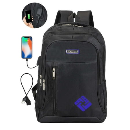 Luxtrada Travel Laptop Backpack Waterproof Anti Theft Backpack with USB Charging Port Large 14-15.6 Inch Computer Business Backpack for Men Women (Blue)