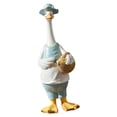 thumbnail image 2 of Estatua de pato para jardín, accesorio decorativo para paisajismo, escultura animal para maceta. Pato flor amarilla, 2 of 9