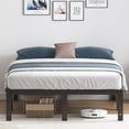 Full Size Metal Platform Bed Frame, Heavy Duty Mattress Foundation with Steel Slats Support, No Box Spring Needed, Black