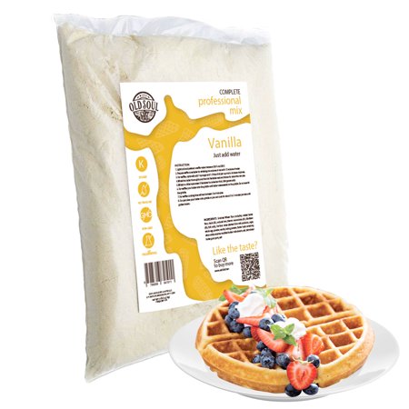 OldSoul Belgian Waffle Mix | Vanilla Flavour | Belgian Batter Mix | Soy & Nut Free | 5 lbs | 28 Waffles