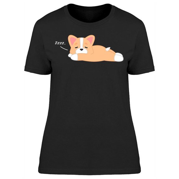Sleepy Corgi T-Shirt Women -Image by Shutterstock, Female Medium