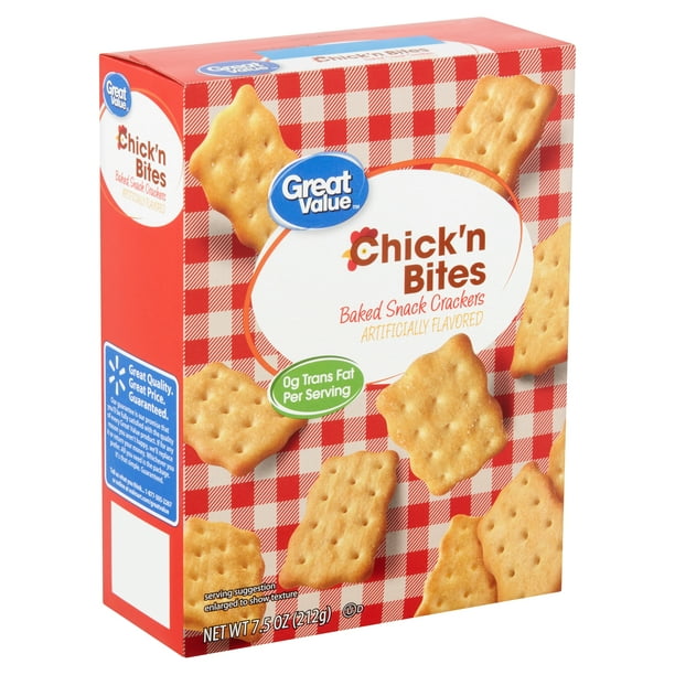 Great Value Chick'n Bites Baked Snack Crackers, 7.5 oz