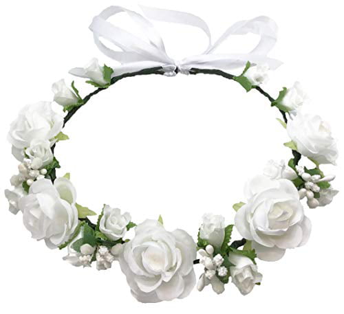 Artificial Silk Roses Boho Kids Headpiece Womens Wedding Bridal Wreath Girls Flower Crown Floral Headband