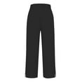 thumbnail image 5 of Jxximdong Pants for Women Solid Straight Elastic Pants Long Drawstring Linen Women Waist Cotton Casual Button Slit Trouser Black M Trousers, 5 of 9