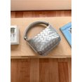 thumbnail image 1 of Xiao Hua Bolso de hombro tejido para mujer, bolso de mano y neceser, elegante bolso de playa de verano, 15 x 12 x 14 cm (plateado)., 1 of 4