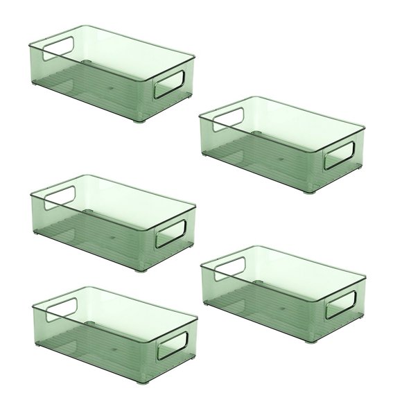 Organizador de Alimentos, Estante de Almacenamiento, Caja de Almacenamiento de Escritorio, Caja de Acabado Cosmético, Estante de Almacenamiento Apilable, Verde