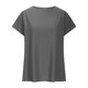thumbnail image 4 of Tops de Verano de Mujer Suelto Ajuste Primavera Y Verano Suéter Casual Color Sólido Manga Corta Cuello Redondo, Camiseta Suelta de Poliéster, 4 of 9