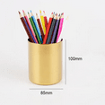 thumbnail image 7 of Pencil Cup Holder Pen Pot Makeup Brushes Holder Desk Stationery Organizer Stainless Steel (Gold) (Golden), 7 of 7