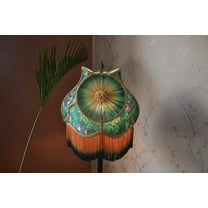BespokeByNikita Victorian Dome Green Silk & Chiffon Lampshade