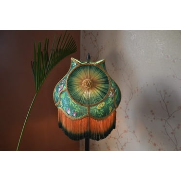 BespokeByNikita Victorian Dome Green Silk & Chiffon Lampshade