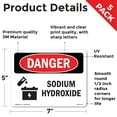 thumbnail image 2 of Sodium Hydroxide OSHA Danger Vinyl Decal Label 7 Inch x 5 Inch - 5 Pack, 2 of 6