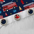 thumbnail image 4 of Homewish Kids Boys Fire Truck Blackout Curtains Set of 2 (52x84 Each),Cartoon Car Theme Window Curtains,Firefighter Car Curtains and Drapes,Lightweight Room Decor, 4 of 6
