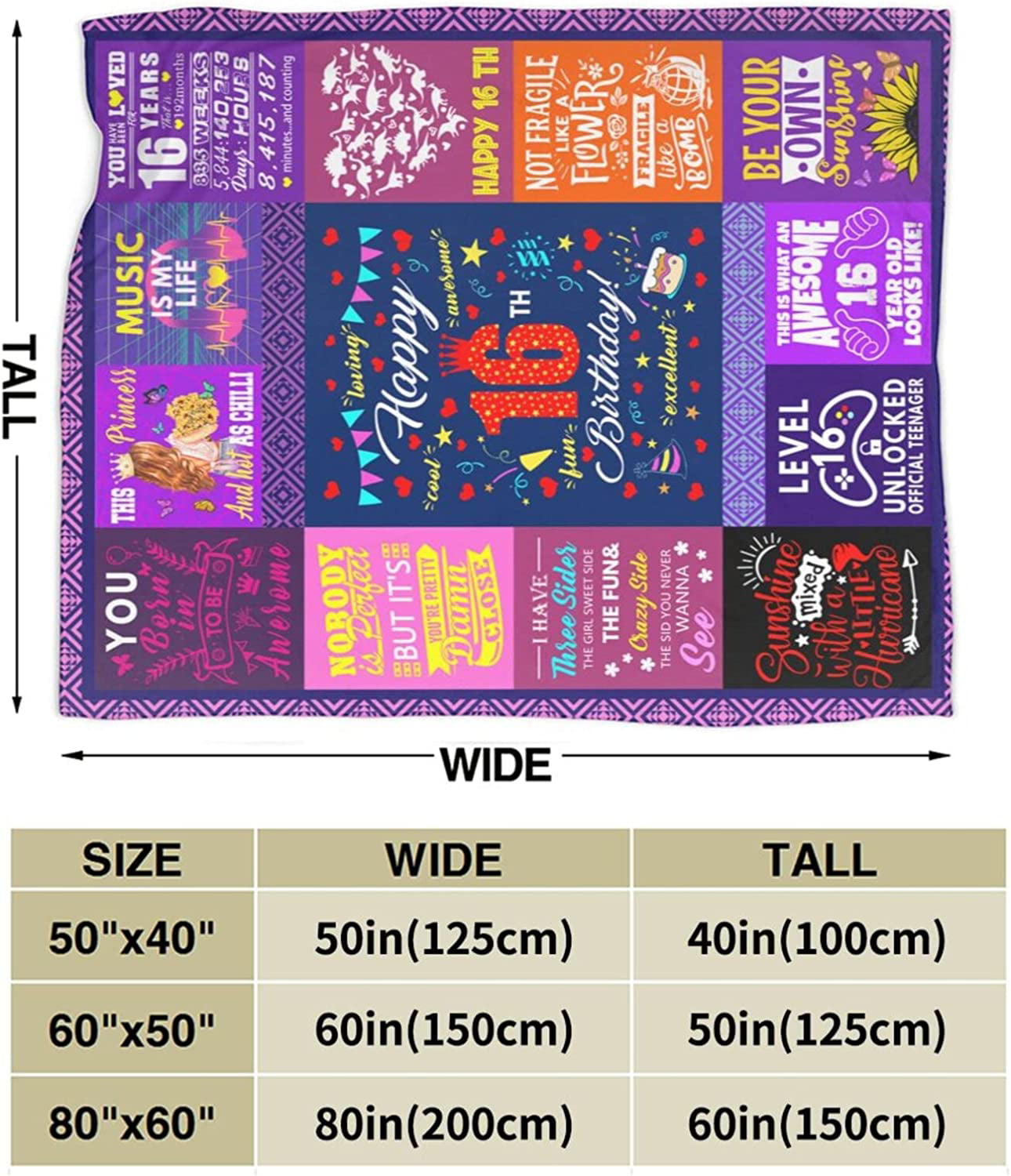 Basiole 13 Year Old Girl Gift Ideas Blanket, Gifts for 13 Year Old