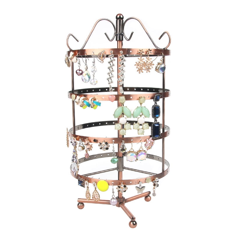 DCP Rotating Earrings Holder Detachable Jewelry Tower Organizer Stand Black 