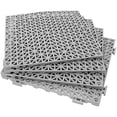 thumbnail image 2 of 12 Pack 12" x 12" Interlocking Rubber Bathroom Flooring Tiles Non-Slip Splicing Waterproof Mat Modular Interlocking Cushion Mat for Drain, Deck, Pool, Patio, Balcony, Shower, Kitchen, Yard (Gray), 2 of 4